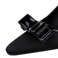 thumbnail image 4 of Women Square Toe Stiletto High Heels 7.5CM Silk Satin BowSexy Pumps Wedding Evening Party, 4 of 6
