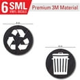 thumbnail image 2 of Recycle and Trash Logo Stickers (6 Pack) - Textured - for Metal or Plastic Garbage cans, and Bins - Indoor & Outdoor - Laminated and UV Protected Premium Decal (Wood - Black, Small), 2 of 7