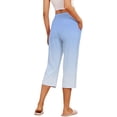 thumbnail image 4 of VV AVEORS Tear Away Capri Sweatpants For Women Breakaway Wide Leg Knee Ankle Replacement Adaptive Pants Sky Blue 2XL, 4 of 5