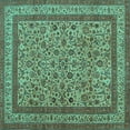thumbnail image 1 of Ahgly Company Indoor Square Persian Turquoise Blue Traditional Area Rugs, 4' Square, 1 of 4