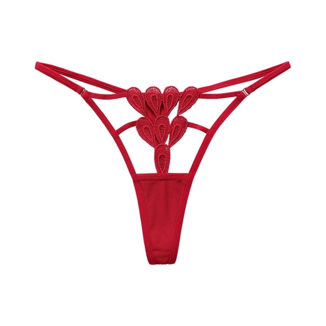 Gibobby Tangas de sexy para mujer Bragas de encaje sexy para mujer Pantalones en T sin costuras de cintura con de algodón(Rojo,G)