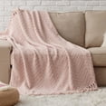 thumbnail image 1 of Manta de chenilla Bedsure, color rosa, 127 x 152 cm, suave y cálida, 1 of 9