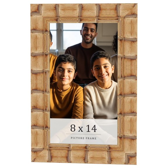 8x14 Frame Beige Real Wood Picture Frame Width 3 inches | Interior Frame Depth 0.5 inches | Natural