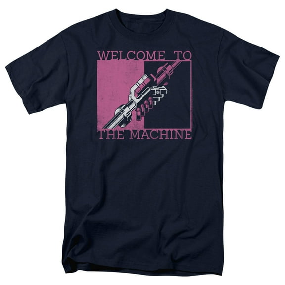 Pink Floyd Welcome To The Machine Adult 18/1 T-Shirt Navy