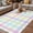 Pink Blue Yellow, variant on Green Beige Plaid Outdoor Rug for Patio/Deck/Porch, Non-Slip Large Area Rug 4 x 6 Ft, Buffalo Farmhouse Art Checkered Indoor Outdoor Rugs Washable Area Rugs, Reversible Camping Rug Carpet Runner