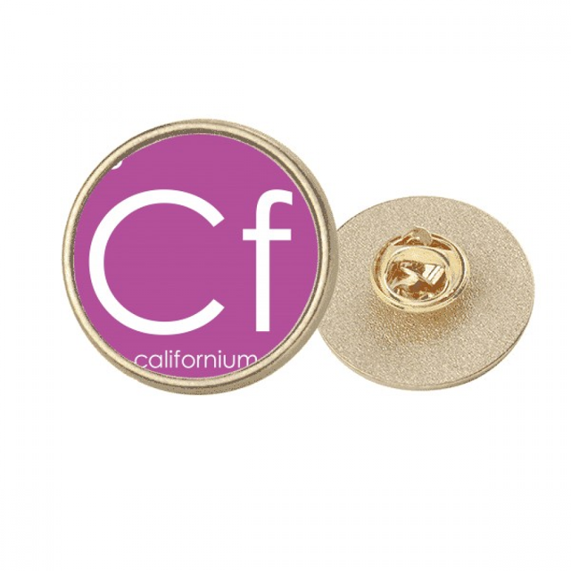 Chestry Éléments Tableau Périodique Actinide Californium Cf Broche Ronde en Métal Doré