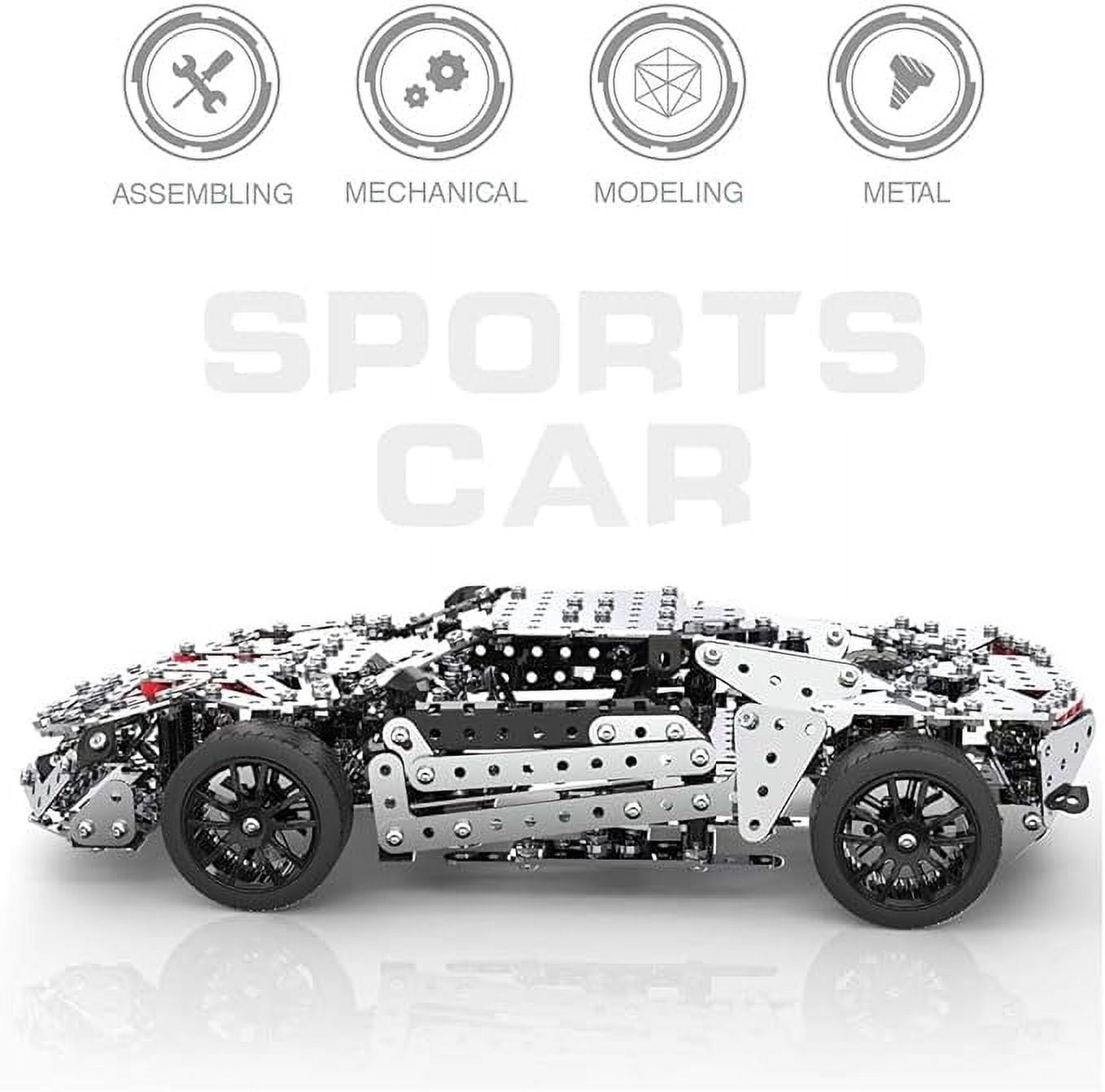 RKXQT Building Sets Stem Assembly Metal 3-D Puzzle Off-Road Model Car Building Kit Construction Set Toys Assembly RC Metal Racing Car 867PCS/Included Motor