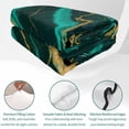 thumbnail image 4 of Twin Quilt Set 68''x86'', Marble Green Lightweight Summer Bedspread Coverlet Set with 2 Pillow Shams, Retro Abstract Ombre Gold Nature Cracks Breathable All Season Quilt Bedding for Dorm/Bedroom, 4 of 9