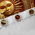 thumbnail image 4 of Manfei Vintage Sun Moon Curtains Pack of 2 (42x84 Each), Western Bohemian Damask Floral Curtains Blackout, Gold Red Bedroom Curtains, Window Curtains Decor, 4 of 6