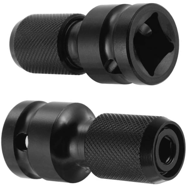 Paquete de 2 adaptadores de vaso hexagonal de 1/2" cuadrado a 1/4", convertidor de mandril de trinquete de impacto de liberación rápida y vaso portapuntas de destornillador