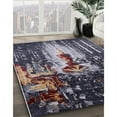 thumbnail image 3 of Ahgly Company Machine Washable Indoor Round Industrial Modern Black Area Rugs, 3' Round, 3 of 7