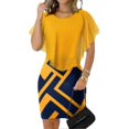 thumbnail image 1 of Retro Round Neck Dress with Flying Sleeve Soft All-match Leisure Dress for Women Daily Wear, 1 of 5