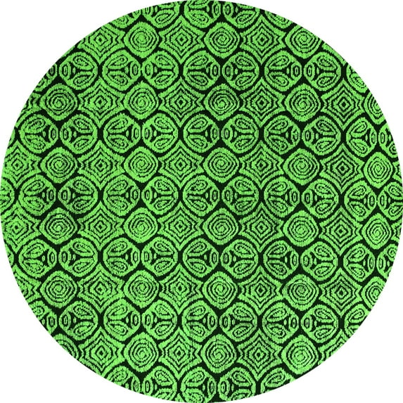 Ahgly Company Indoor Round Abstract Green Modern Area Rugs, 5' Round