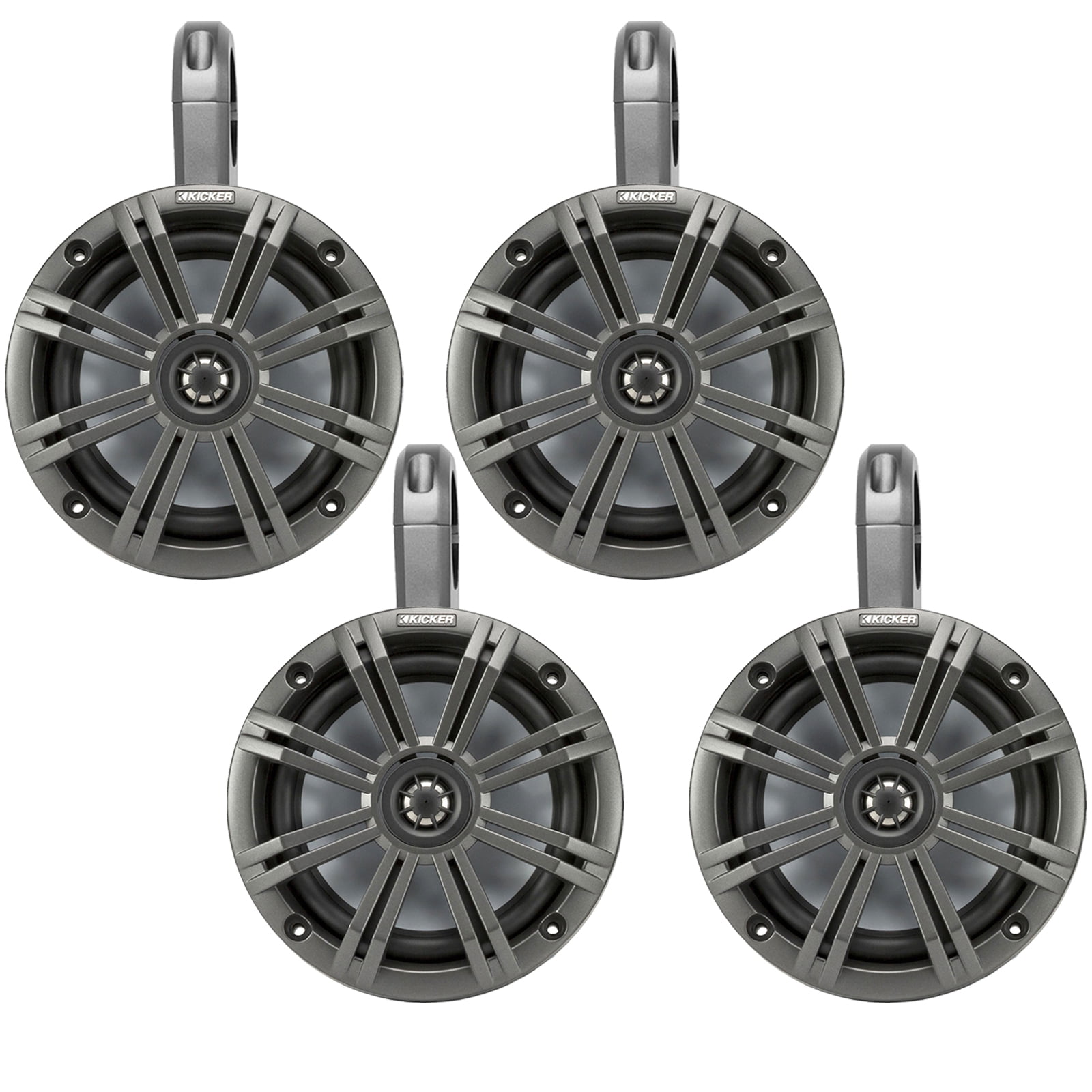 2 Pair (QTY 4) of Kicker 6.5" 2Way 195 Watts Peak Power Coaxial Marine