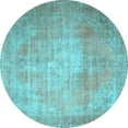 thumbnail image 1 of Ahgly Company Indoor Round Persian Light Blue Traditional Area Rugs, 7' Round, 1 of 4
