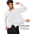 thumbnail image 7 of COOFANDY Button Down Shirt Men Stretch Long Sleeve Dress Shirts Wrinkle Free Business Casual Shirt for Men Formal Shirts, 7 of 7