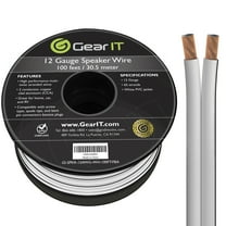 GEARit Pro Series 12 Gauge Speaker Wire Cable, Great Use for Home Theater and Car Speakers, White, 100 ft