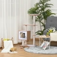 thumbnail image 2 of PawHut 47" Wood Cat Tree Condo with Scratch Post, Toy Ball, 2 of 10