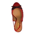 thumbnail image 3 of XYD Women Round Toe Platform Slip On Pumps Bows Slingback Strap Buckle Block High Heels Evening Dress Prom Shoes Size 7 Red, 3 of 4