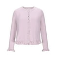 thumbnail image 6 of Aboser Womens Ruffled Peplum Cardigan Sweaters Button Up Crew Neck Sweater Tops Trendy Long Sleeve Cropped Sweaters Cozy Soft Knit Tops, 6 of 9