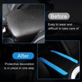 thumbnail image 4 of LAICAIW Four Seasons Universal Armrest Box Mat, Carbon Fiber Leather Embossing, Waterproof Armrest Cover Center Console Mat, Car Armrest Seat Cover (Blue), 4 of 7