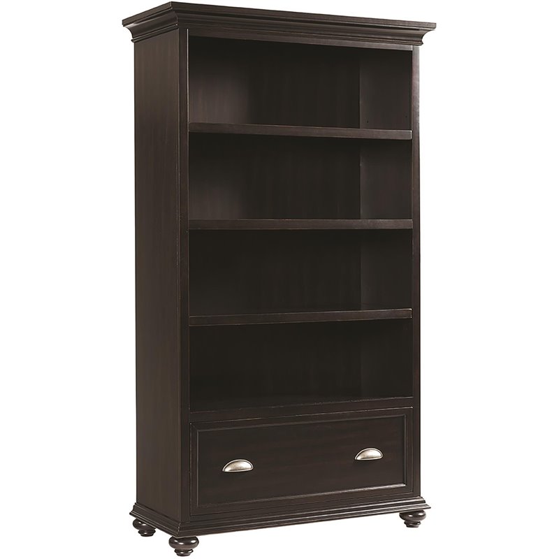 Riverside Furniture Clinton Hill 4 Shelf Bookcase in Kohl Black