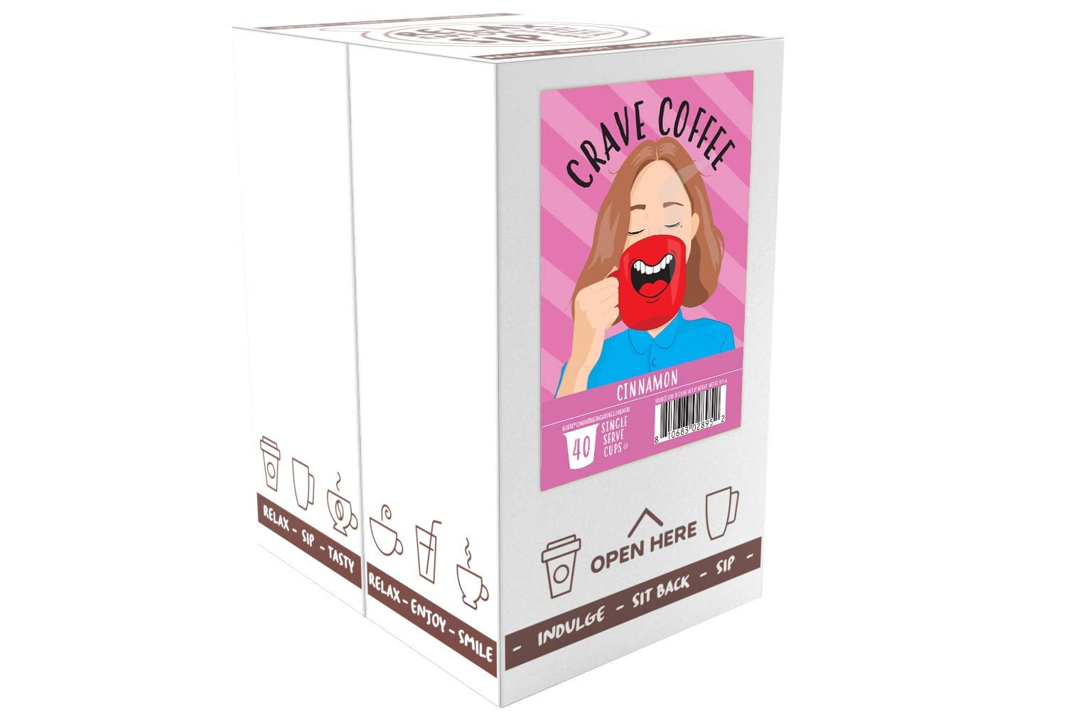 Crave Beverages Flavored Coffee Pods Compatible with K-Cup Brewers, Cinnamon, 40 Count
