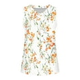 thumbnail image 7 of Sleeveless Shirts for Women Summer Casual V Neck Floral Printed Flowy Tank Tops Loose Blouses with Side Split (XL, Multicolor 8), 7 of 7