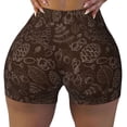 thumbnail image 2 of Picia Autumn Brown Plants Printed Workout Shorts for Women Seamless Scrunch Butt Lifting High Waisted Yoga Gym Booty Running Moisture-wicking Short Pants-Medium, 2 of 9