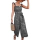 thumbnail image 1 of Mono De Verano Para Mujer, Pantalones Recortados Con Bolsillos Laterales Elegantes Mono Estampado Floral Fruncido Para Uso Diario Ccdes Otros, 1 of 6