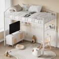 thumbnail image 4 of QinaQin Single Loft Bed with Ladder and Arched Guardrail, Heavy-Duty Metal Loft Bed Frame, Suitable for Children and Adults, Sturdy Steel Frame Support, 4 of 8