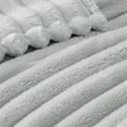 thumbnail image 3 of Exclusivo Mezcla King Size Flannel Fleece Blanket, Super Soft 3D Striped Jacquard Blanket for Bed, Lightweight Fuzzy Cozy Blankets, Light Grey, 90"x104", 3 of 7