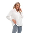 thumbnail image 4 of Women V Neck Long Sleeve Casual Loose Shirt Blouse Top, 4 of 7