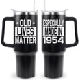 thumbnail image 2 of 70th Birthday Gifts for Men Women 70 Year Old 1954 Birthday Gift Ideas for Dad Mom 40oz Tumbler Cup With Handle, 2 of 6