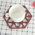 thumbnail image 4 of Anti Scalding Plastic Dinner Mat Tea Cup Pot Pad Heat Resistant Geometric Hollow Coaster Triangular, 4 of 8