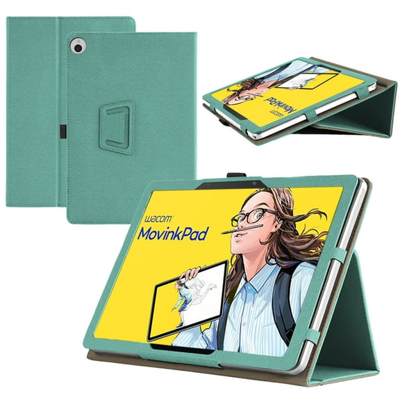 【RUIXH】For Wacom MovinkPad 11 Tablet Case Wacom Android 14 11.45 Inch Tablet Case Premium PU Leather Lightweight and Portable Built-in Stand and Pen Slot Design With Wrist Strap (Green)