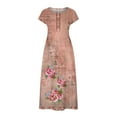 thumbnail image 4 of Aloohaidyvio Dresses for Women,Womens Sleeveless Maxi Pockets Linen Loose Baggy Kaftan Long Dress, 4 of 5