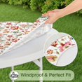 thumbnail image 5 of Pioneer Flower Floral Print Pattern Round Fitted Tablecloth with Elastic Edge,Dining Table Cover Waterproof,Outdoor Round Tablecloth for Camping,Dining,Indoor and Outdoor, 5 of 7