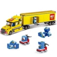 thumbnail image 1 of Camión de carga grande de ciudad moderna, camión de semirremolque, vehículo de mercancías pesadas grandes, modelo de coche, bloques de construcción, juguetes para niños, 1 of 5