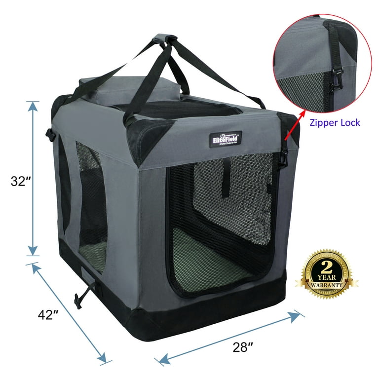 FoldIng Soft Dog Crate for Dogs and Cats, Pet Travel Carrier - 20L x 14W  x 14H