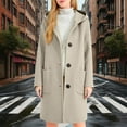 thumbnail image 6 of Trench Coat Women Sevevn Womens Wool Blend Pea Coat Fashion Winter Dressy Overcoat Single Breasted Trench Jackets with Hood, 6 of 9