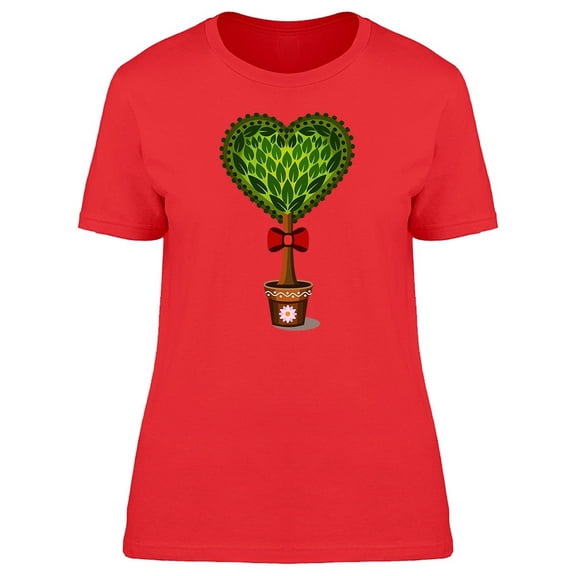 Cute Heart Tree In A Pot T-Shirt Women -Image by Shutterstock, Female Large