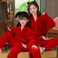 thumbnail image 2 of Cárdigan para niña, servicio a domicilio, festivales de Navidad, ropa roja para padres e hijos, pijamas para madre e hija, otoño e invierno, franela acolchada, 2 of 4