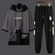 thumbnail image 4 of Conjuntos de pantalones básicos Kpop, camiseta gris para hombre, top informal elástico, ropa elegante y moderna para hombre, corte entallado, manga corta, estética XL, 4 of 5