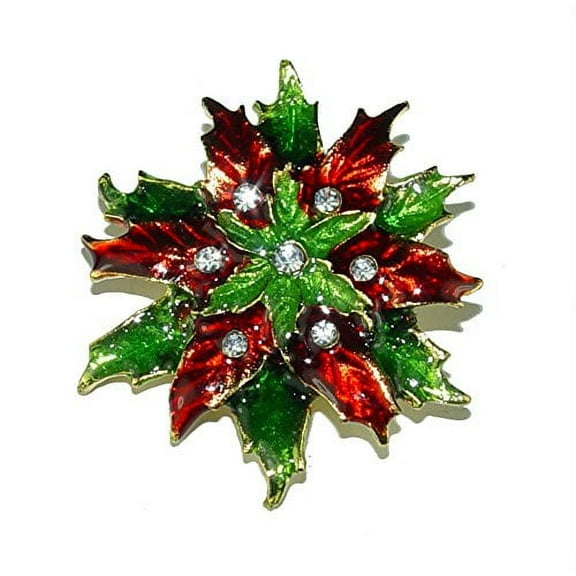 Poinsettia Crystal Pin