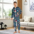 thumbnail image 3 of Adult Christmas Onesie Exquisite Snowflakes Zipper One-Piece Pajamas Unisex with Pockets, 3 of 6