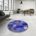 thumbnail image 3 of Ahgly Company Indoor Square Patterned Medium Slate Blue Area Rugs, 3' Square, 3 of 6