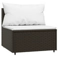 thumbnail image 3 of vidaXL 4 Piece Garden Lounge Set with Cushions Brown Poly Rattan, 3 of 5