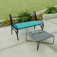 thumbnail image 2 of Jordan Manufacturing 48" x 18" McHusk Lagoon Aqua Crosshatch Rectangular Outdoor Settee Swing Bench Cushion with Ties, 2 of 12