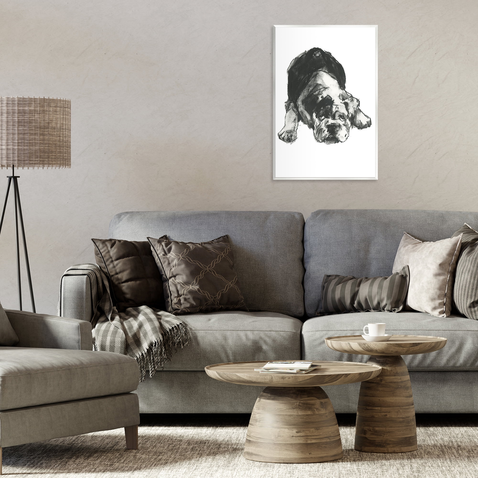 Stupell Industries Bulldog Drawing Portrait Animals & Insects Drawing Unframed Art Print Wall Art, 13 x 19